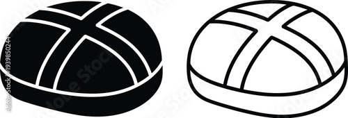 Black and white baseballs vector illustration isolated on transparent background, Vector