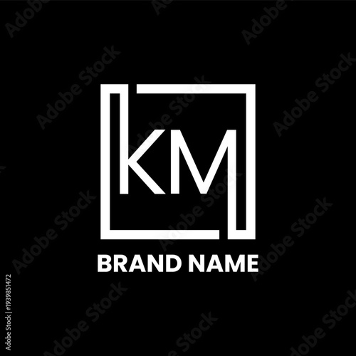 KM initial and square e commerce logo