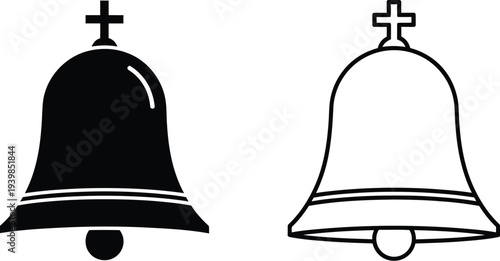 Church bells, bell, christian, cross, religious isolated on transparent background, Vector