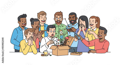 Diverse Group of People Assembling Furniture Together.