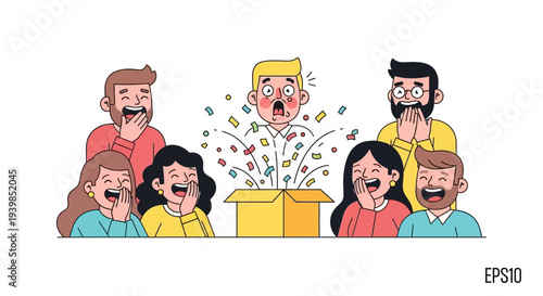 Group of People Surprised by Money.