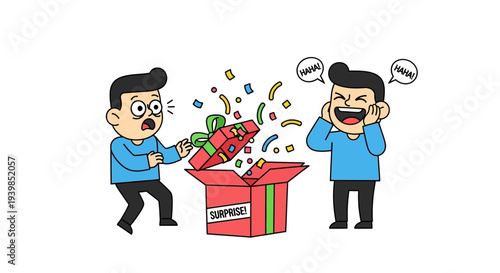 Two Men Surprised by Money Explosion.