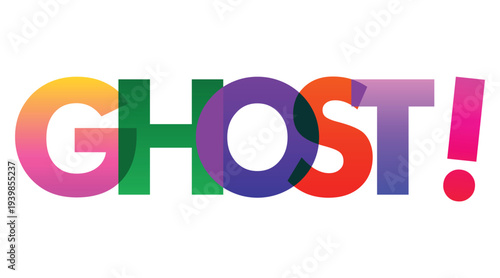 Cool Gradient GHOST Text Effect Spooky Colorful Typography Halloween Style Design