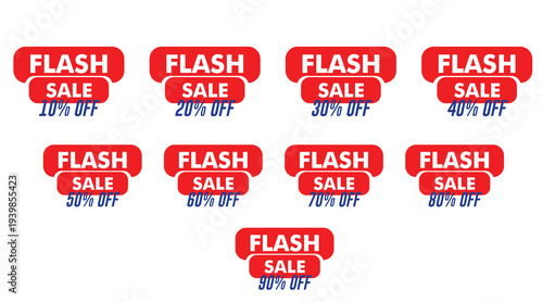 Flash Sale Red Tag Collection – Limited Time Discount Badge Set