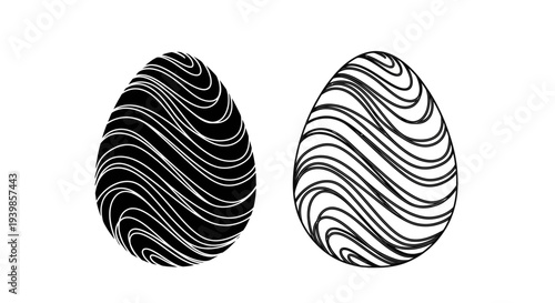 Black and white eggs Vector