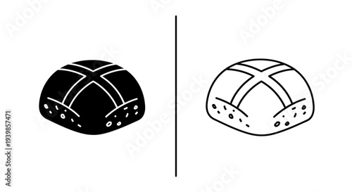 Two bread rolls illustration Vector