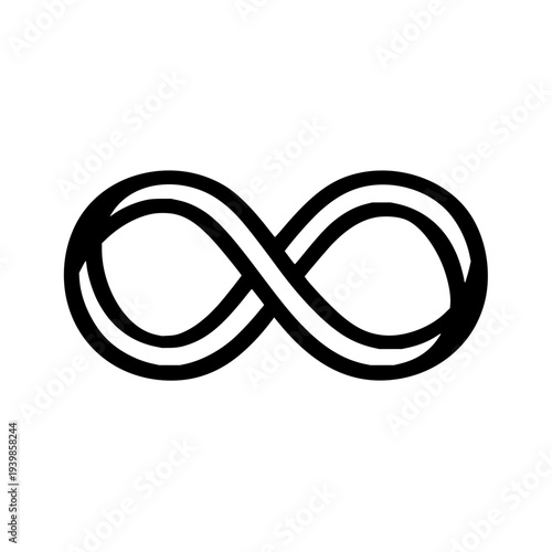 Black Infinity Symbol on White Background