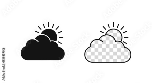 Sunny cloud weather icons Vector