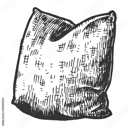 Pillow vector illustration. Hand drawn sketch. Engraving style.