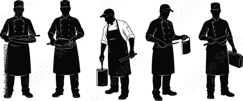Vector illustration of silhouettes of business people men women and families standing and walking together