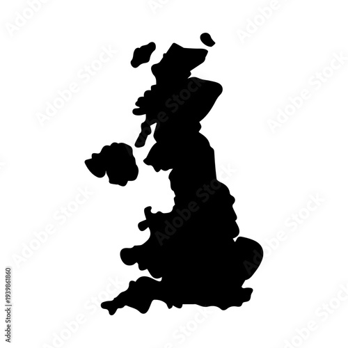 Black silhouette of the country, united kingdom