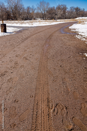 tire tracks in mud