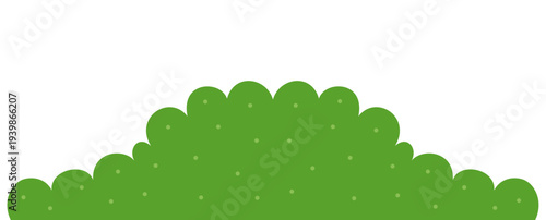 Green bush shrub plant design element isolated on white background.
