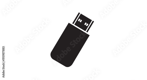 USB flash drive icon illustrates digital data storage and portable electronic memory transfer capabilities.