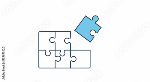 Puzzle pieces assembling, strategy and solution concept, teamwork and connection