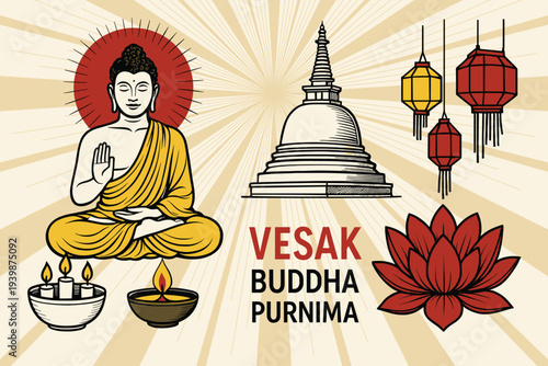 Happy vesak day or buddha purnima hindu festival