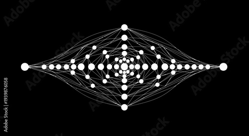Abstract network structure, interconnected nodes, data flow, digital connections, futuristic technology concept