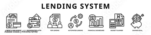 Lending System web banner icon illustration
