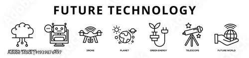 Future Technology web banner icon illustration
