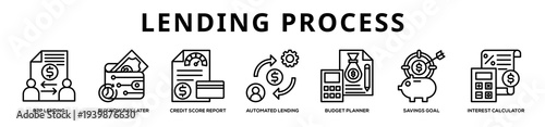 Lending Process web banner icon illustration