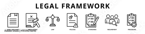 Legal Framework web banner icon illustration