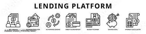 Lending Platform web banner icon illustration