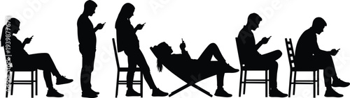 Two Professional Ice Hockey Player Silhouettes Skating Fast While Handling A Puck With Sticks During A Competitive Winter Sports Match