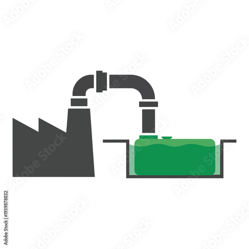 Factory Wastewater Treatment and Industrial Water Purification System Concept Vector