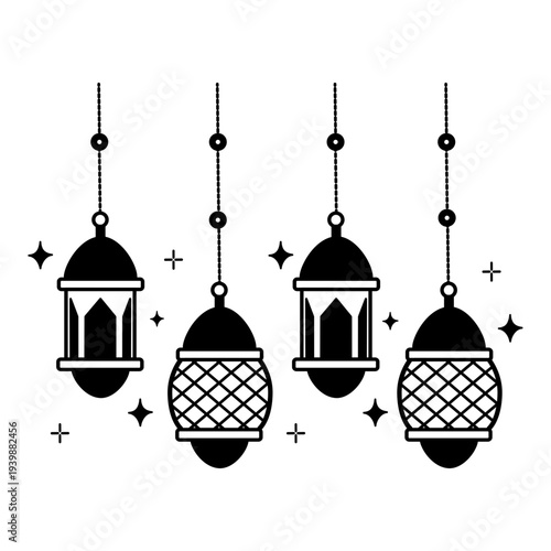 vector illustration of a lamp ramadan kareem