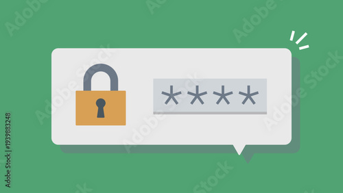 Lock and Password Speech Bubble