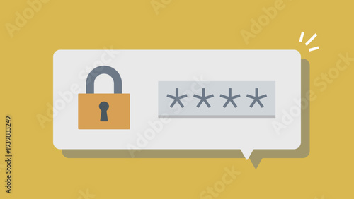 Lock and Password Speech Bubble