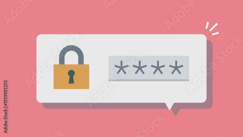 Lock and Password Speech Bubble