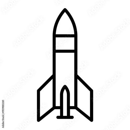 A sleek rocket illustration symbolizing technological advancement in war and space exploration technology