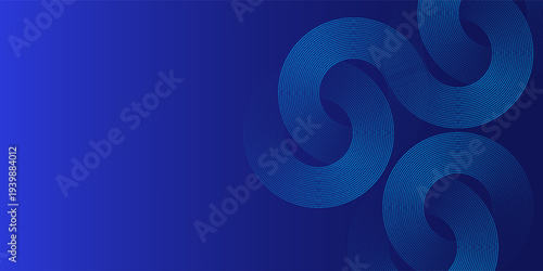 Abstract glowing lines on dark blue background. relaxing and tranquil art. Geometric stripe line art design. Modern shiny blue lines.