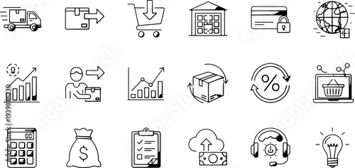 Collection of Business and Finance Icons.