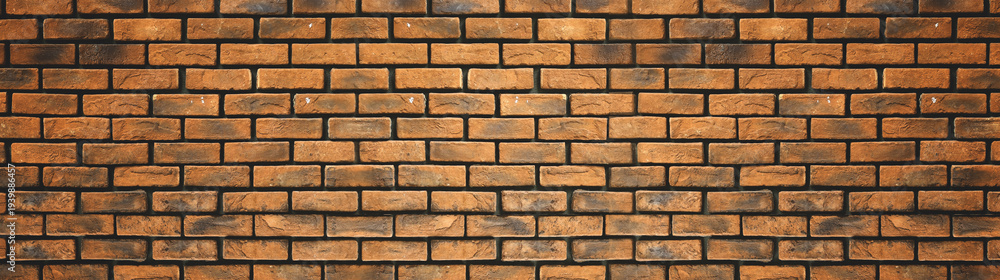 Obraz premium Brick wall panoramic background. Vintage brick wall Background