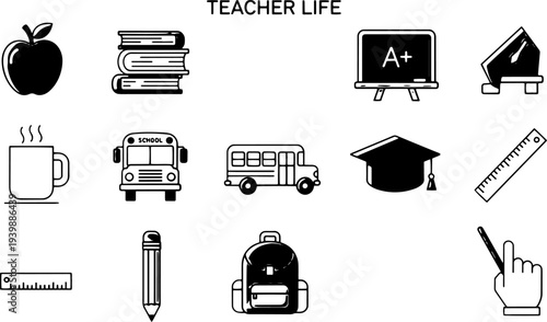 Collection of Educational Icons and Symbols.