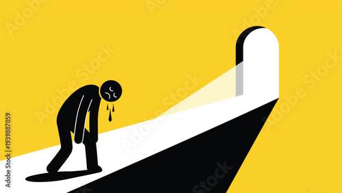 Digital collaboration concept with a person managing multiple video call screens on an abstract colorful background for remote work efficiency.