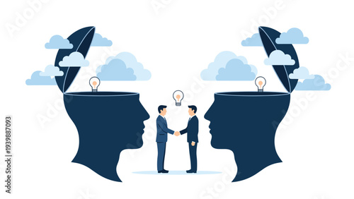 Giant hand using a red magnet to attract various people icons from a cloud representing talent acquisition and recruitment strategy in business.