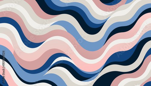 Soft pastel layered waves creating a calm abstract composition. Minimal modern wall art perfect for serene interiors, bedrooms, and contemporary decor.