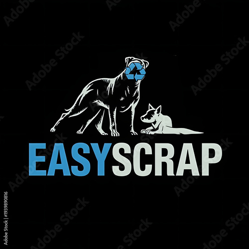 Blue dog racing logo emblem design