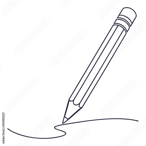 Minimalist single line art pencil drawing on white background illustrating simplicity and elegance in educational and creative concepts