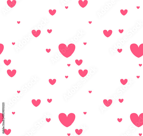 Pink hearts floating seamless pattern minimalist love background valentine decoration