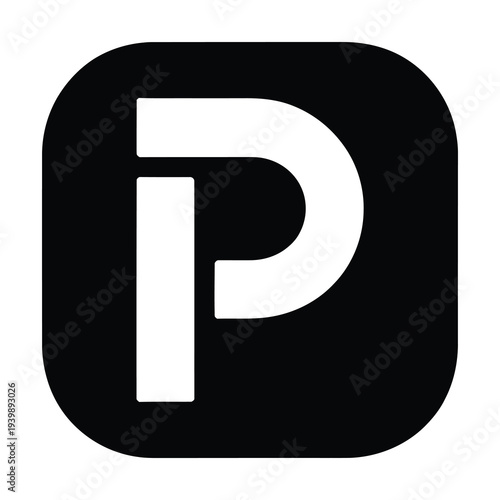 Bold parking vector icon