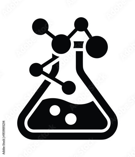 Vector flask symbolizing chemistry and science experiments