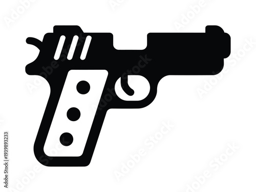 Vector silhouette of a simplistic handgun design