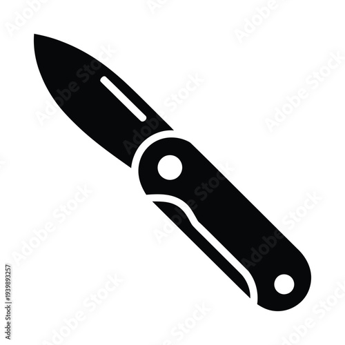 Vector of a folding pocket knife in a closed position