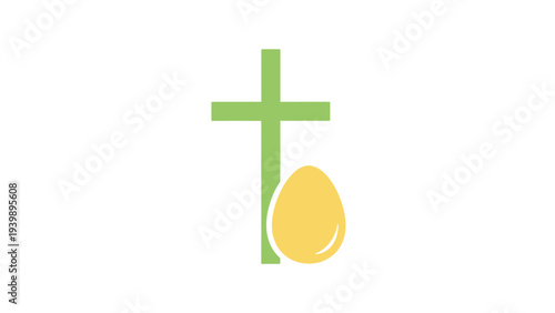 Simple Green Cross with Yellow Egg.