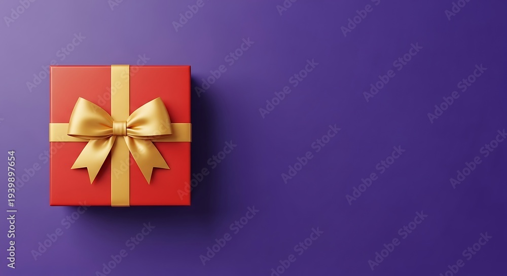Fototapeta premium Premium gift box with ribbon elegant red and gold box for special occasions