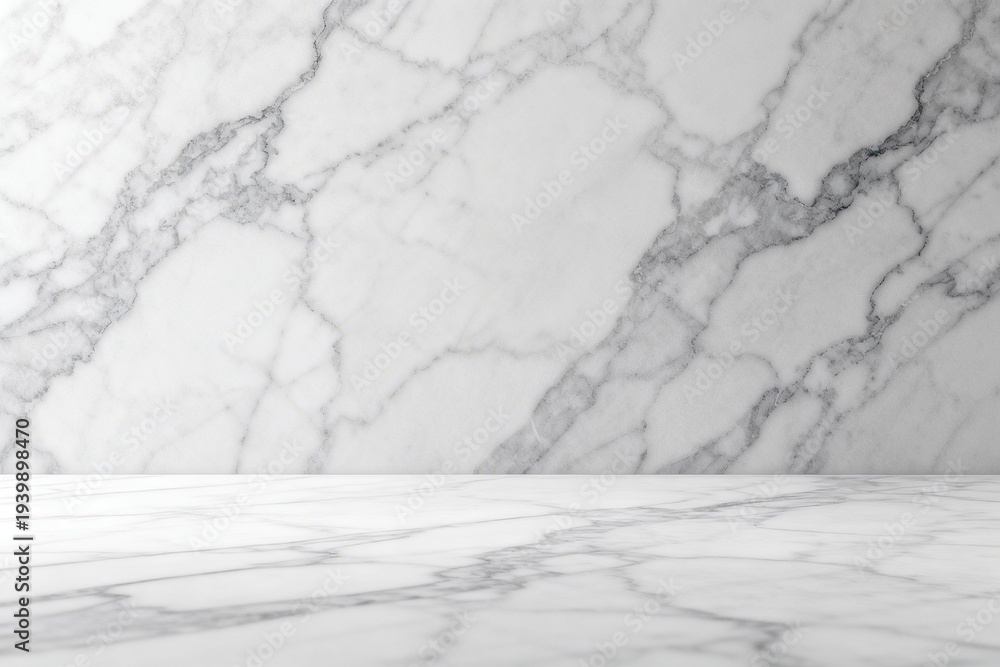 Fototapeta premium White marble surface with veining